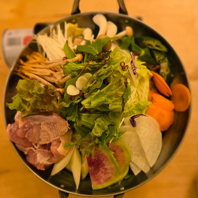 お野菜たっぷりベジ鍋(野菜とお鍋と揚げもんと。とまり木432゛)