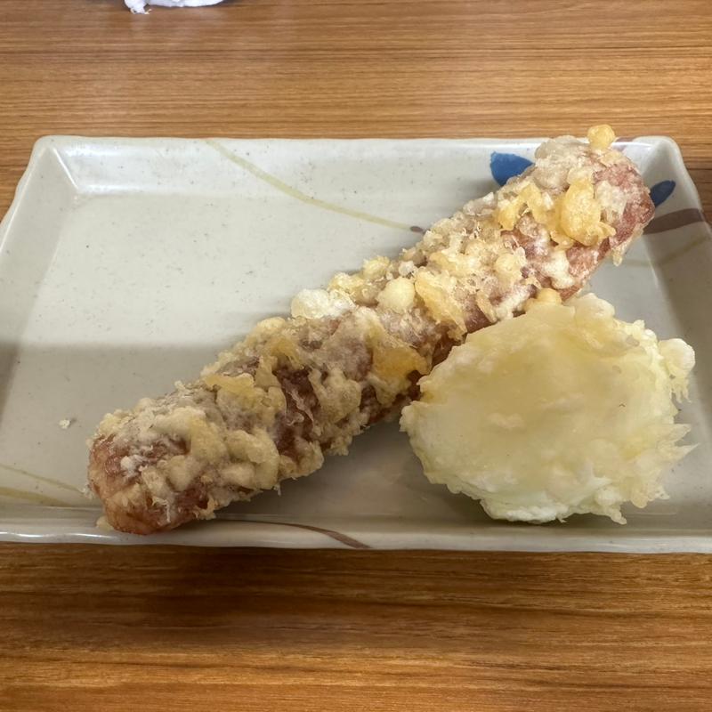 ちくわ天、半熟たまご天(竹清 本店 （ちくせい）)