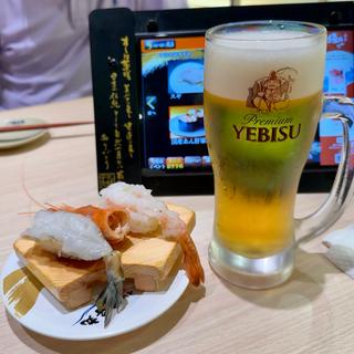 エビス生ビール 中ジョッキ(すし銚子丸 亀戸店)