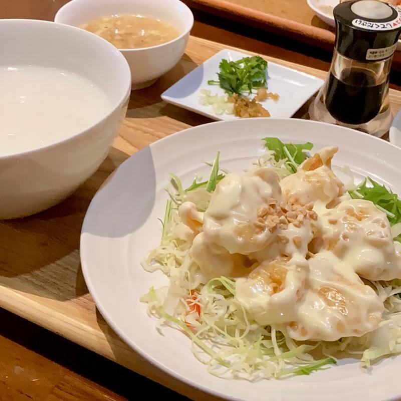 エビマヨ定食 中華粥(蒲生中華信)