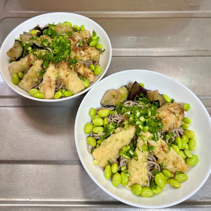 竹輪、筍天冷やしそば(ヒルママーケットプレイス 墨田京島店)