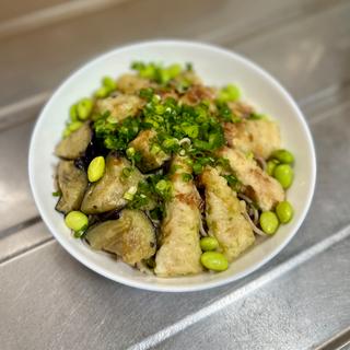 竹輪、筍天冷やしそば