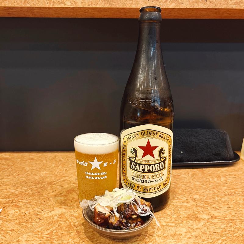 ビール赤星中瓶(味噌らーめん屋 ちょりん)