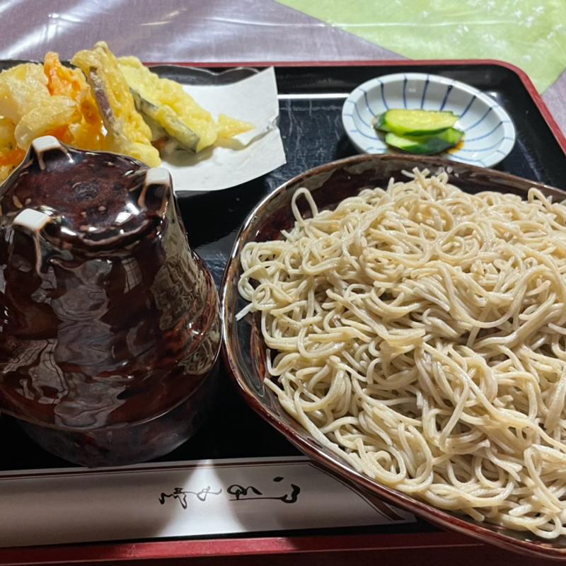 盛りそば大盛りと天ぷら(そば処 奥沢 )