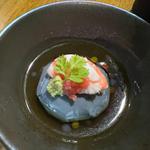 カシューナッツ入り胡麻豆腐(よもぎ)