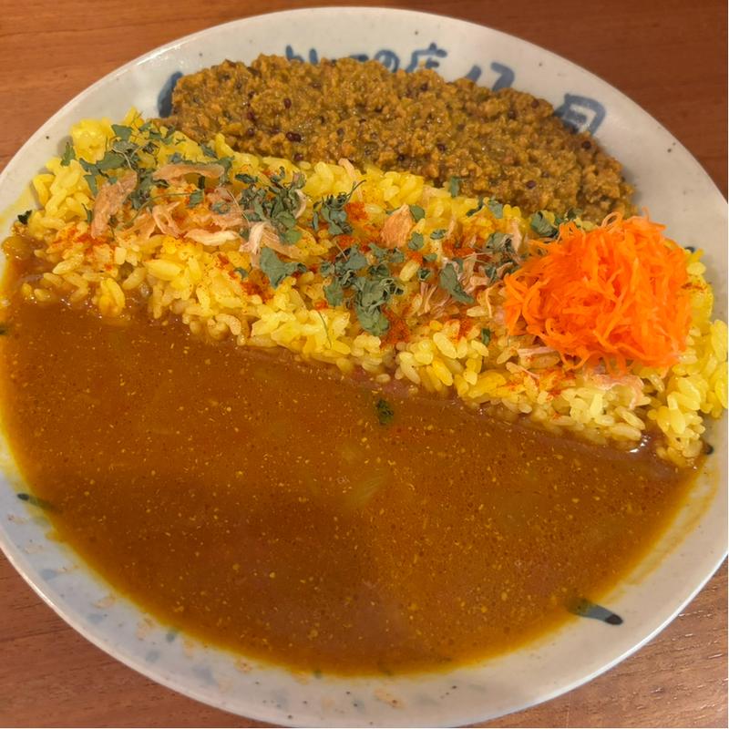 八月カレー+あいがけキーマ(カレーの店 八月)