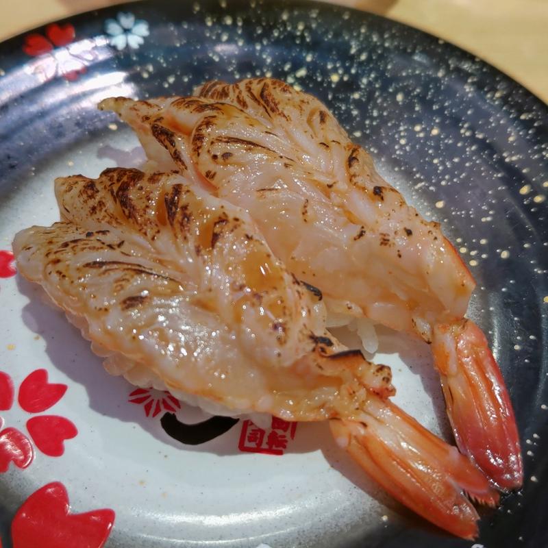 生エビ醤油炙り(神奈川回転寿司 二代目ぐるめ亭 港南台バーズ店)