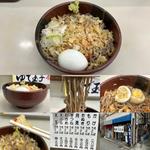 冷したぬきそば大盛りにゆで玉子(長寿庵)