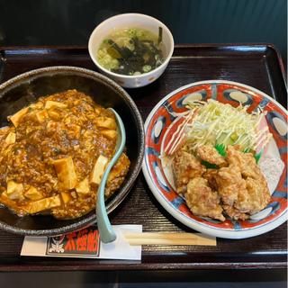 麻婆丼+唐揚げセット