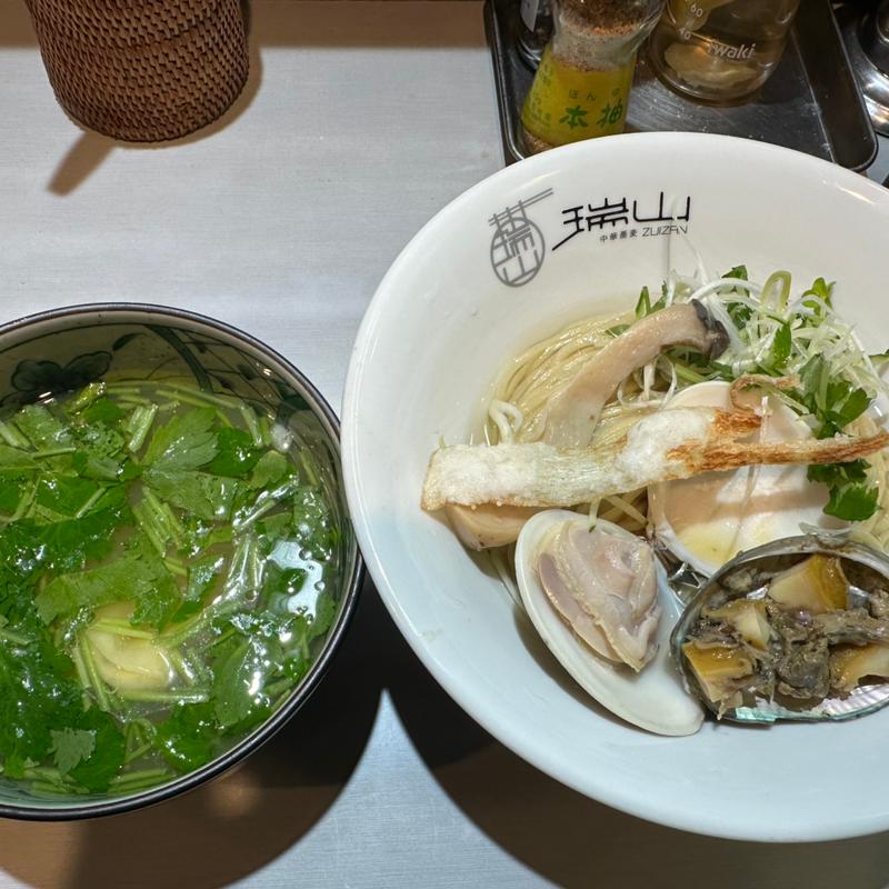 地はまぐりと鮑の鯛出汁つけ蕎麦(中華蕎麦 瑞山)