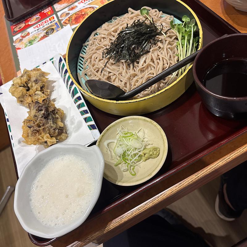 とろろ付き黒舞茸天ざるそば(山田うどん食堂 上尾小泉店 )