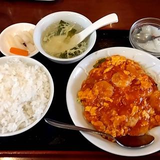エビと玉子のチリソース煮定食