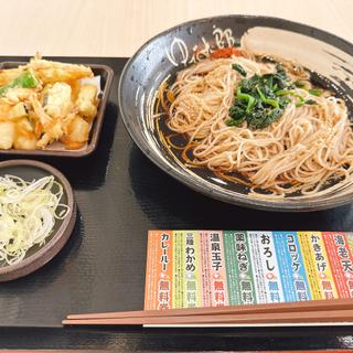 小柱と夏野菜のかきあげそば