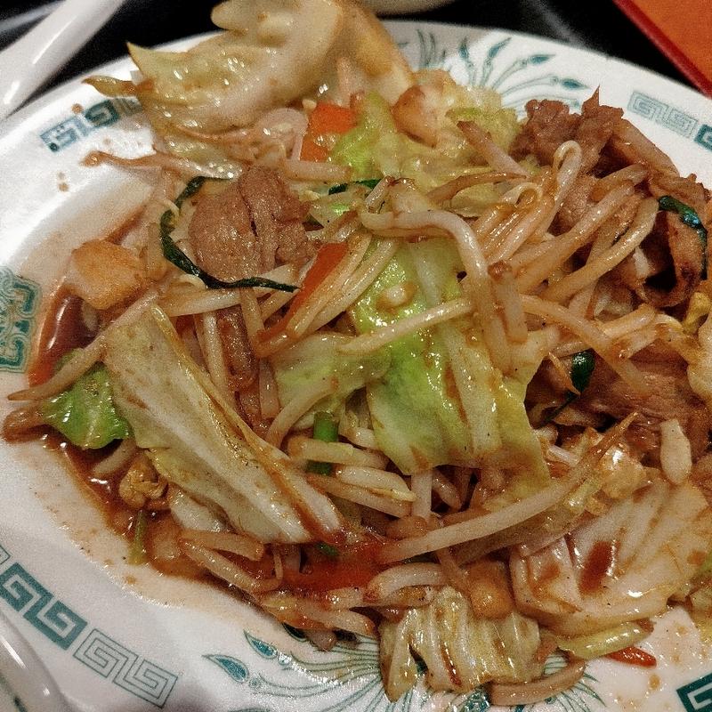 肉野菜炒め定食(日高屋 東銀座店)