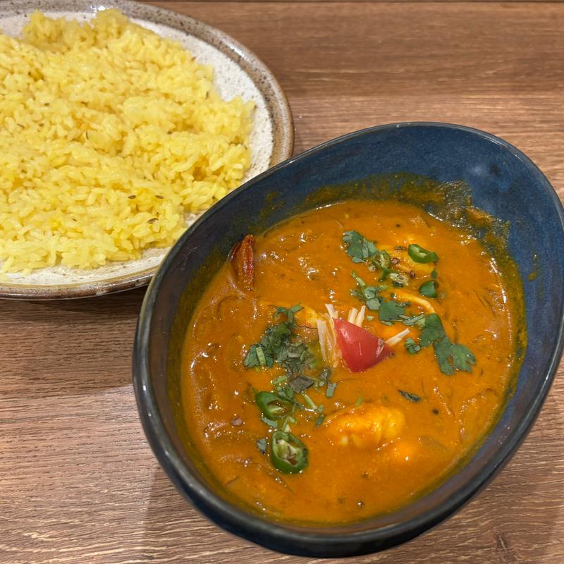 南インド海老カレー+ライス(カッチャル バッチャル )