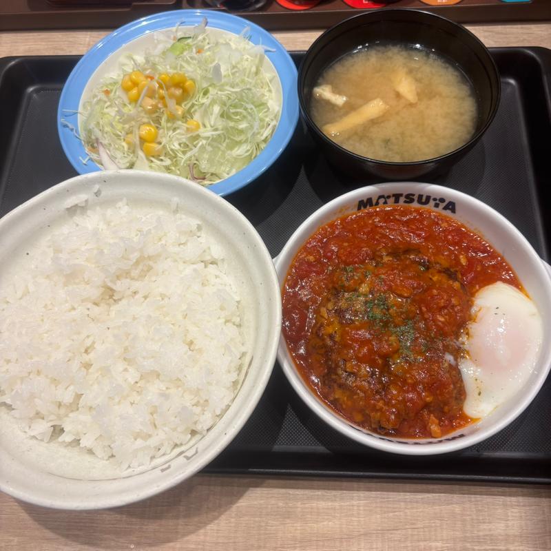 うまトマハンバーグ定食(松屋 中野坂上店)