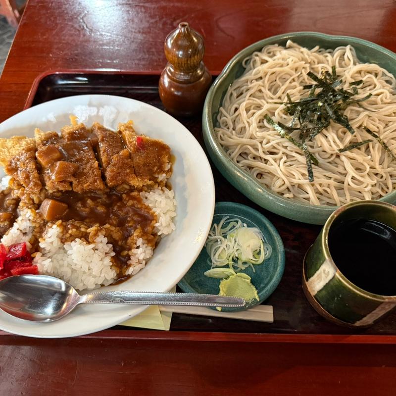 カツカレー　セット　冷たい蕎麦(将門蕎麦)