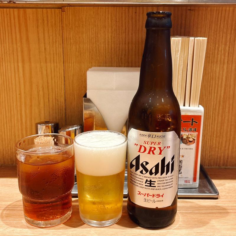 アサヒスーパードライ(小瓶)(桂花ラーメン 新宿末広店 （けいからーめん）)