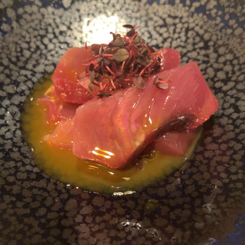 初かつお黄身醤油掛け(創作割烹 連)