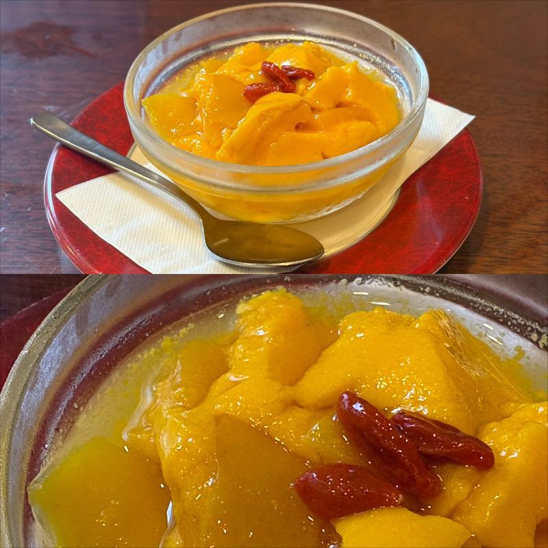 果肉入りマンゴープリン (ランチセット)(壺中天)