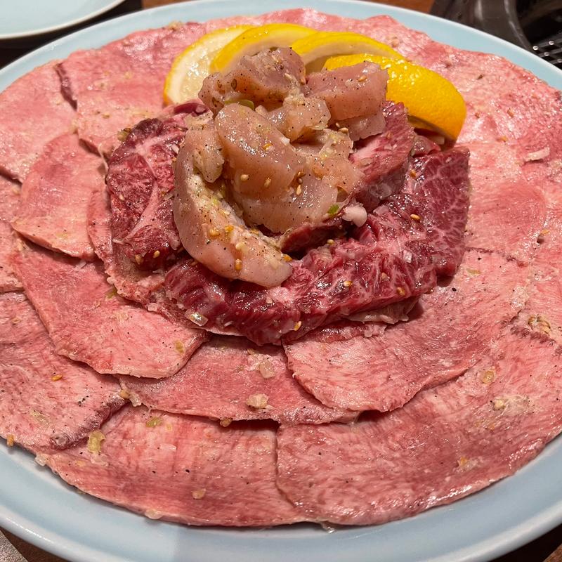 タン塩＋塩ハラミ＋ミノ塩(静龍苑)