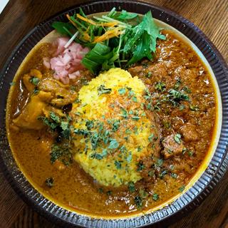 チキンとポークのあいがけカレー