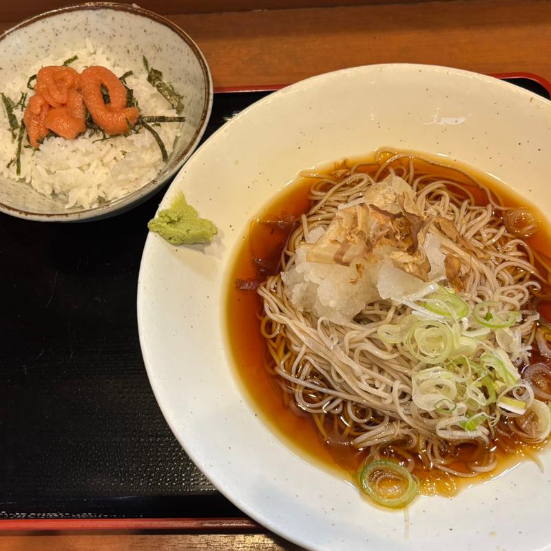 日替定食（冷しおろしそば+明太ごはん）(そば うどん 元長)