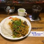ネギすじソースやきそばライスプレート