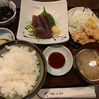 刺身と塩唐揚げ定食