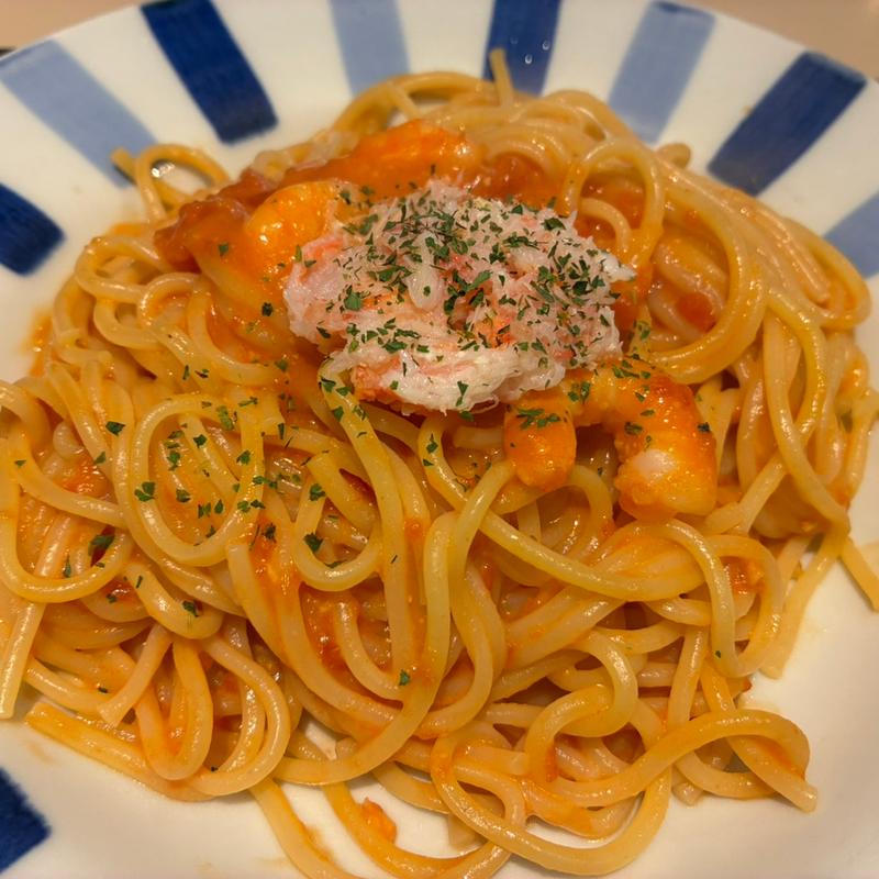 紅ズワイガニと海老のスパゲッティ(サンマルクカフェ 川崎ラチッタデッラ店)