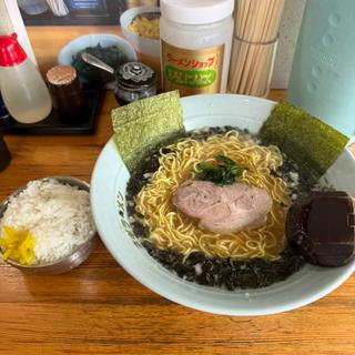 黒バラ海苔ラーメン中盛　半ライス(ラーメンショップ椿 上彦川戸店)