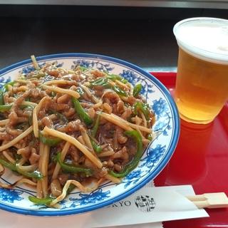 青椒肉絲あんかけ上海焼きそば