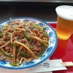 青椒肉絲あんかけ上海焼きそば