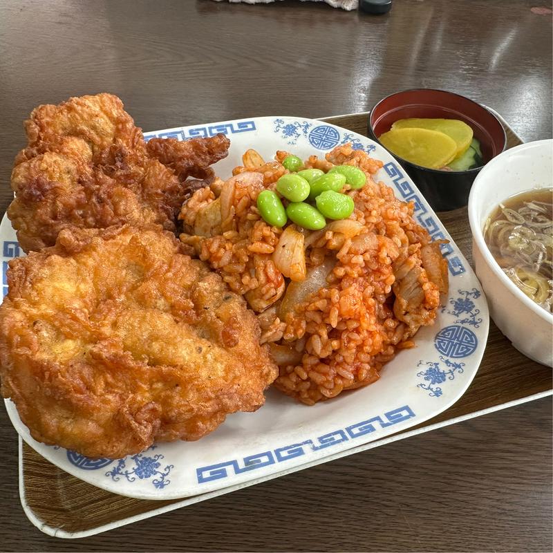 鳥の唐揚げチキンライス2個セット(中華料理 タカノ)