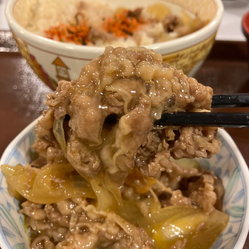 牛丼 並+卵（深夜料金）(すき家 多摩乞田店 )