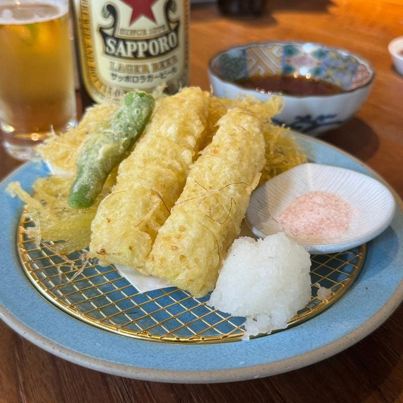 姫とうもろこし天ぷら(晩餐 かぼす)