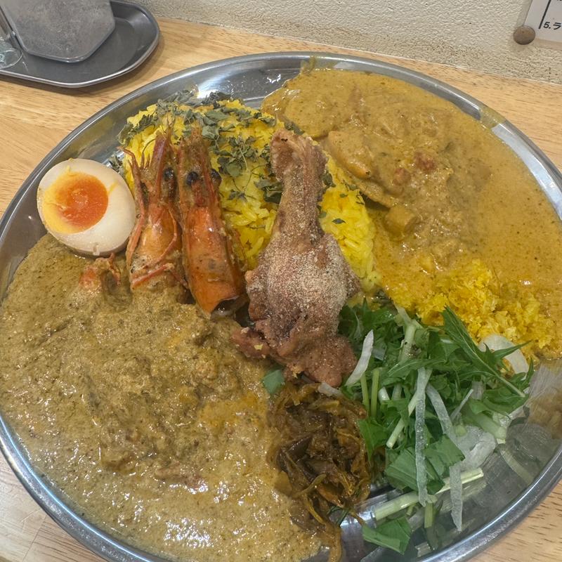 ダブルカレー ホタテカレー 海老とココナッツミルクカレー(京都カレー)