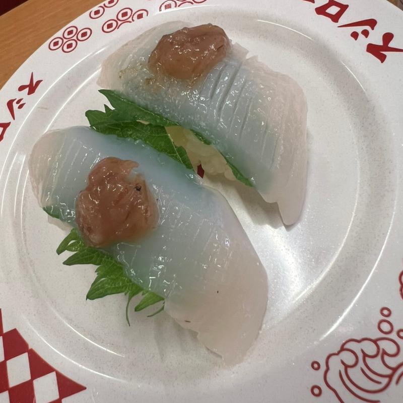 いか梅しそにぎり(スシロー 三木店)