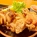 カルビ焼肉&唐揚げ定食