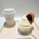ソフトクリームデロワ あんこ コーヒーセット