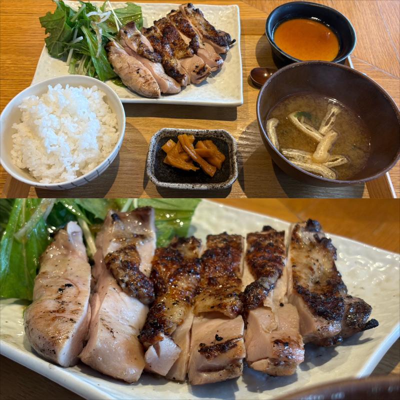 鶏モモ肉の炭火焼き定食(蒼 aoi)