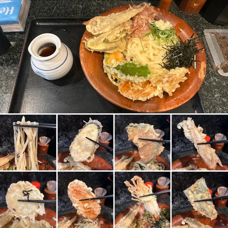 野菜天ぶっかけ冷(大地のうどん 東京馬場店)