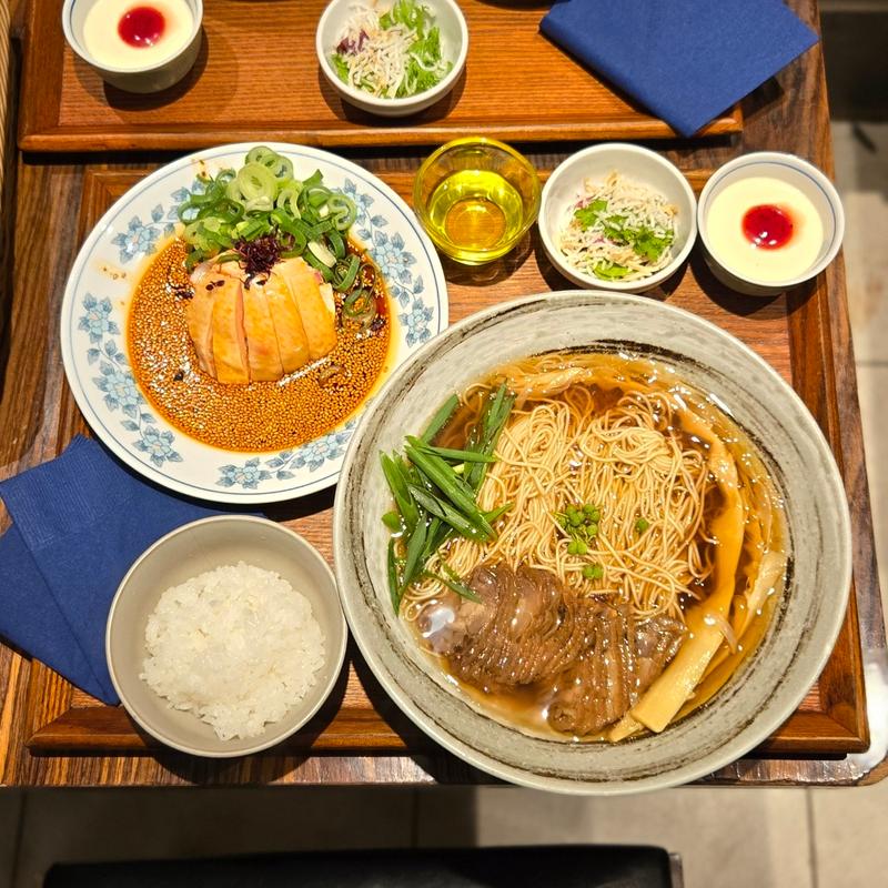 かしわ山椒汁そばセット ミニよだれ鶏(中華旬彩森本)