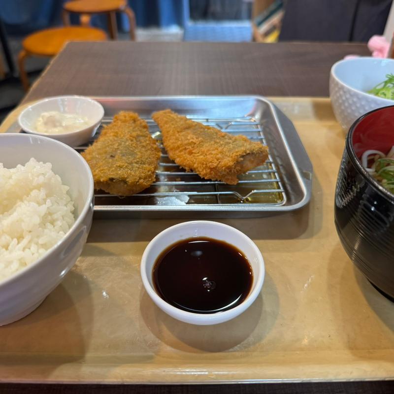 アジフライ定食（ミニそば付き）(もり屋)