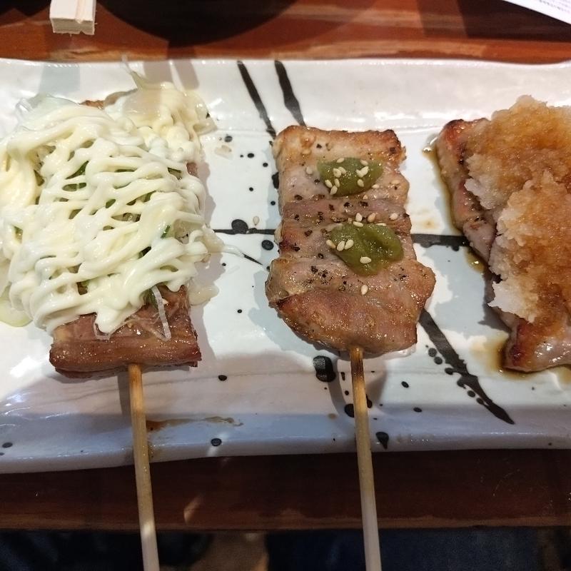 豚バラ3種盛り(焼きとん 大黒 袋町店)