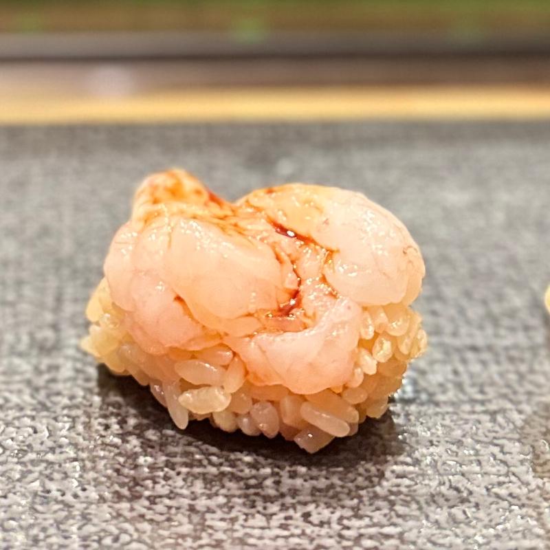 海老(廻転鮨 銀座おのでら 息子渋谷店)