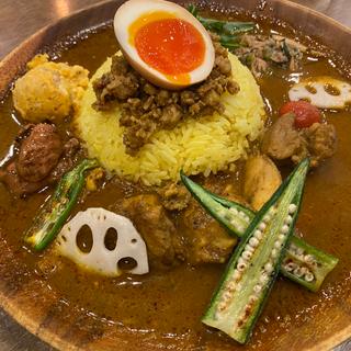 チキンカレー&鶏油100%鶏キーマ(大名カレー中村屋)
