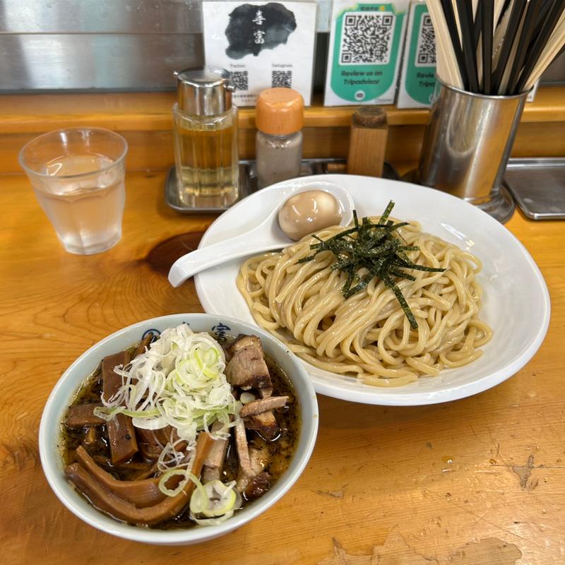 味玉チャーシュー支那竹つけそば(中華そば 喜富)