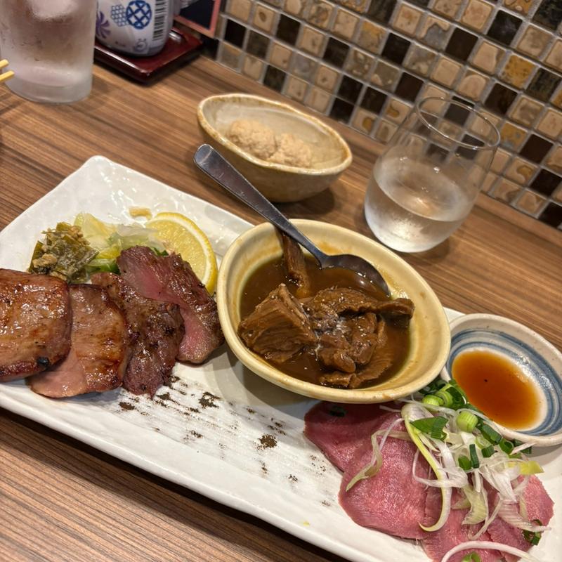 牛タン3種盛り(伊達のくら　人形町)