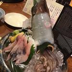 真イカ姿造り　ブリ刺身